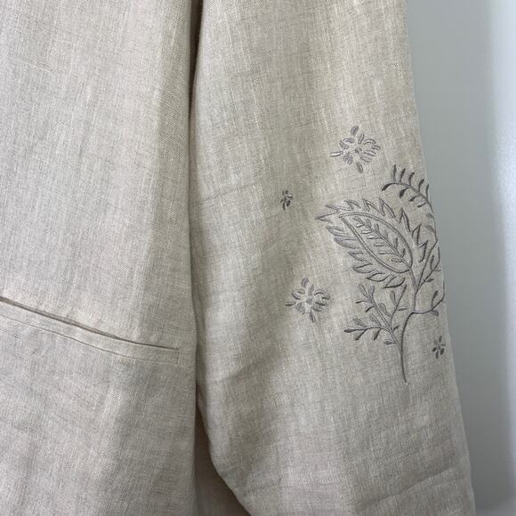 Vintage Ulla Popken Junonia Embroider Linen Jacket - Picture 11 of 14